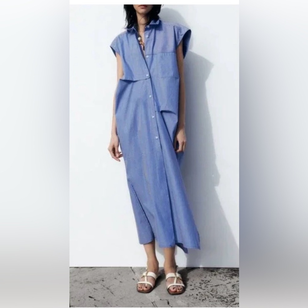 Zara shirt Dress in Light Blue